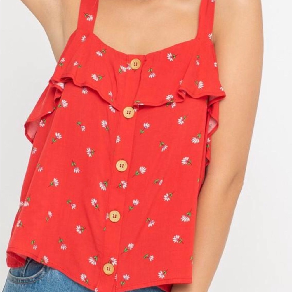 Ruffle Trim Tunic Tank